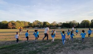 Beavers playing at park
