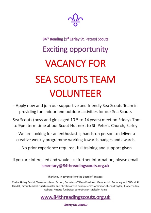 detailed description of sea scouts team volunteer vacancy